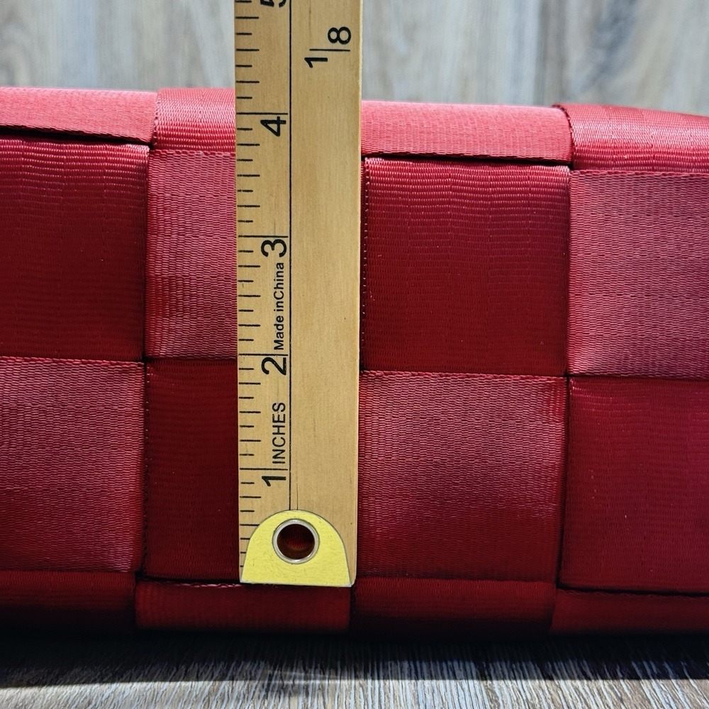 HARVEYS "The Original" Red SEATBELT BAG Shoulder Tote Zip Purse Crimson USA - Picture 15 of 16
